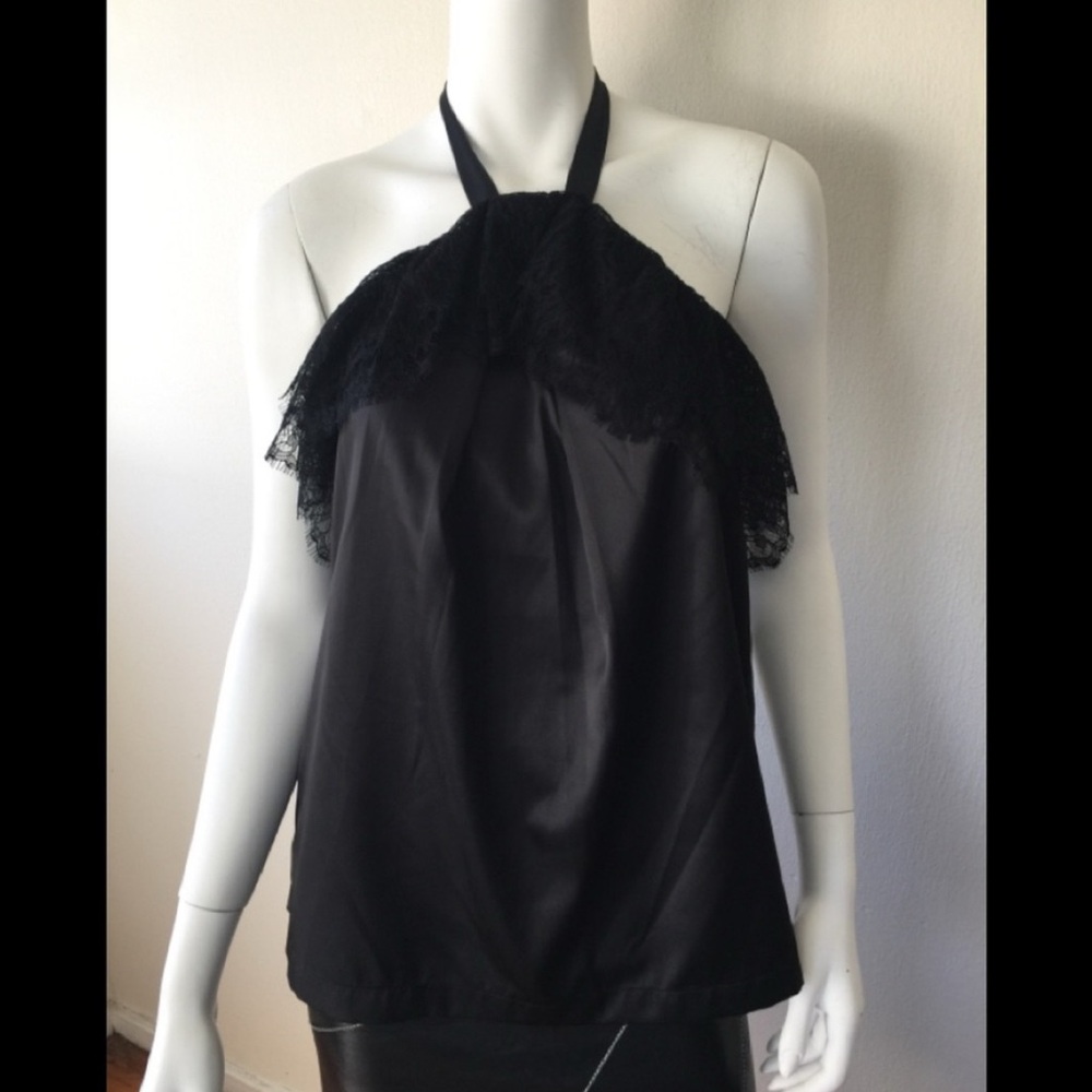 NWT WORTH Elegant Black Halter Top